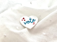 Cute Vote Pin, Hand-Painted Acrylic