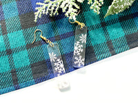 Clear Snowflake Bar Earrings, Acrylic
