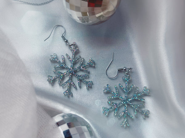 Holographic Snowflake Earrings