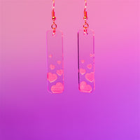 Clear Hearts Bar Earrings, Acrylic