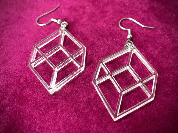 Geometric Cube Acrylic Earrings